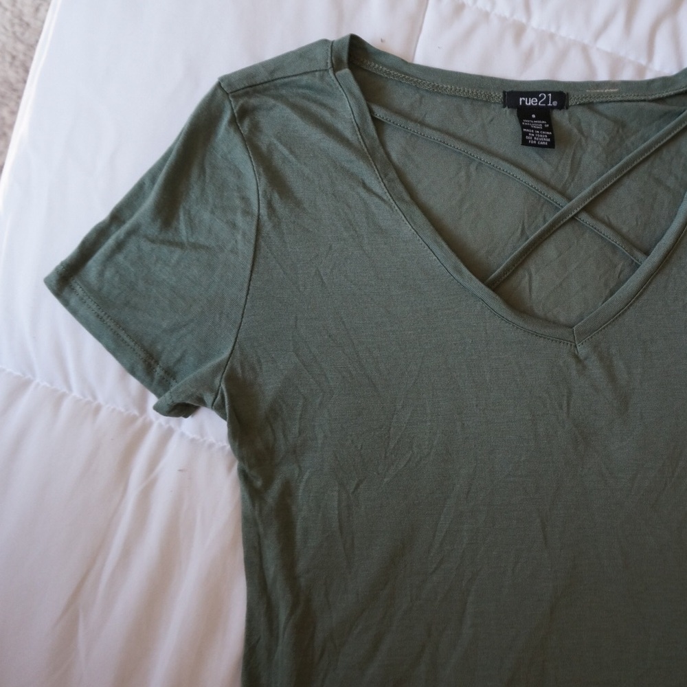 Green Cross Cross Front Top